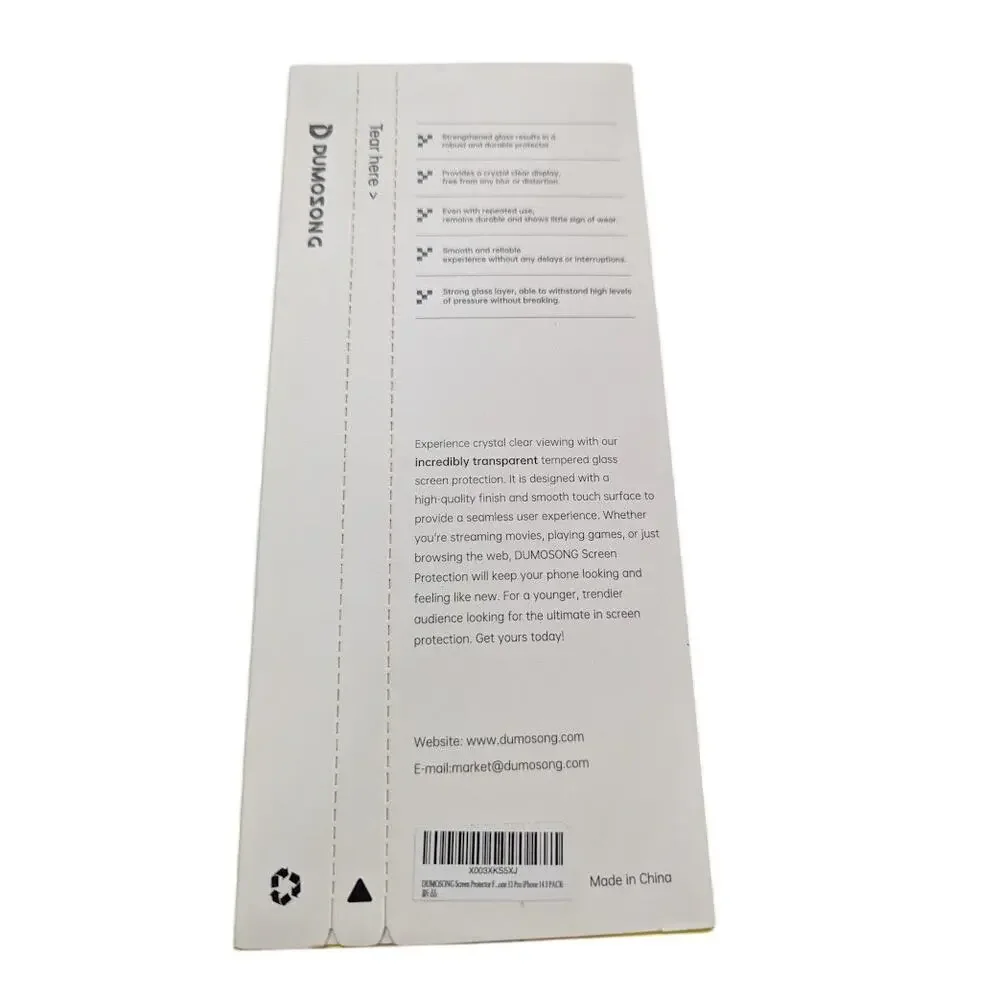 DUMOSONG tempered glass screen protector IPhone 13/13 pro/14
